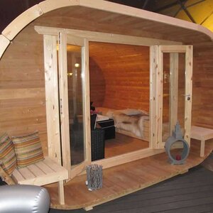 Cabaña de madera moderna Oval - 405x400 cms - 28MM - Caseta OVAL - HOBYCASA PORTADA