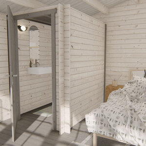 Kit de baño para Casa de Madera 140x200 - KIT DE BAÑO 140X200 GRIS
