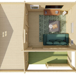 Casas Prefabricadas de Madera Orense - Con altillo - 26 m2 - Modelo Edelweiss - Casa de Campo EDELWEISS - PLANTA SUPERIOR