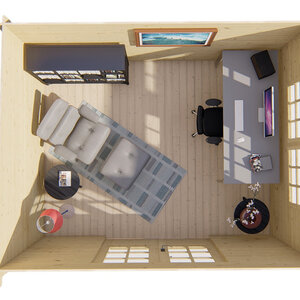 Casas de Madera Lérida - Diáfana - 10 m2 - Modelo Loya - Caseta LOYA - HOBYCASA PORTADA INTERIOR