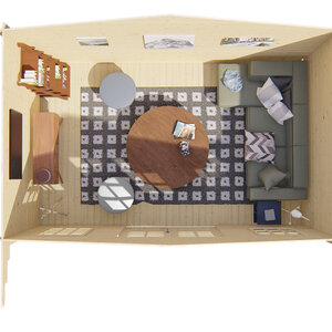 Casas de Madera Prefabricadas Vic - Diáfana - 15 m2 - Modelo Skyler - Caseta SKYLER - HOBYCASA INTERIOR