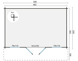 Casas de Madera Prefabricadas Vic - Diáfana - 15 m2 - Modelo Skyler - Caseta SKYLER - HOBYCASA PLANO