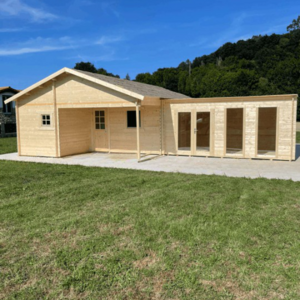 Casas Prefabricadas de Madera Catalunya - 3 dormitorios - 66 m2 - Casas prefabricadas CATALUNYA 66 m2 - JARDÍN