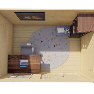 Casas de Madera Ondara - Diáfana - 8 m2 - Modelo Daisy - Caseta de madera DAISY - INTERIOR