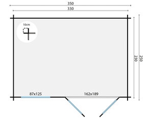 Casas de Madera Ondara - Diáfana - 8 m2 - Modelo Daisy - Caseta de madera DAISY - PLANO