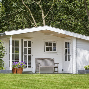Casas de Madera Prefabricadas Galapagar - Diáfana - 11 m2 - Modelo Wolfgang - Cabaña de madera WOLFGANG blanco