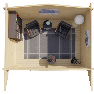 Casas de Madera Hellín - Diáfana - 11 m2 - Modelo Rorik - Caseta de madera RORIK - INTERIOR
