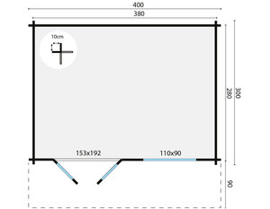 Casas de Madera Hellín - Diáfana - 11 m2 - Modelo Rorik - Caseta de madera RORIK - PLANO