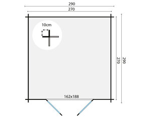Casas de Madera Alcorcón - 7 m2 - Diáfana - Modelo Jorgen - Caseta madera JORGEN - PLANO