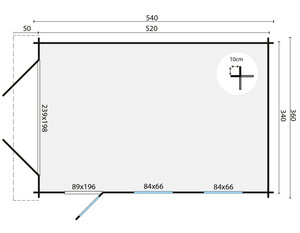 Garaje de madera Geir - Diáfano - 20 m2 - Garaje de madera GEIR - PLANO