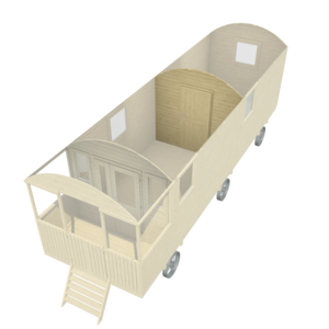 Pared interior con puerta para casas de madera tipo Gypsy Caravan - Pared intermedia Gypsy Caravan - Portada