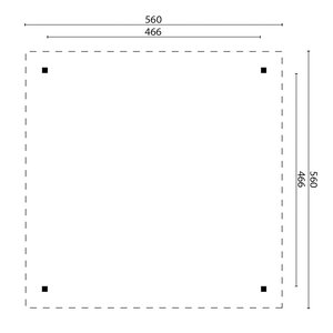 Cenador de madera tratada Extremo - Medidas 550x550 cms - CENADOR CUADRADO 550X550 - PLANO
