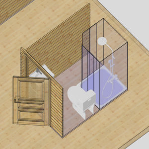 Kit de baño para Casa de Madera 140x200 - KIT DE BAÑO 140X200 DISTRIBUCIÓN