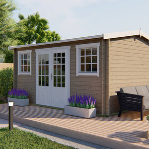 Casas de Madera Pedreguer - Diáfana - 14 m2 - Modelo Jenny - Casas de madera JENNY - HOBYCASA roble