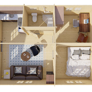 Casas de Madera Cádiz - 2 dormitorios - 35 m2 - CASAS DE MADERA CADIZ - 44MM - INTERIOR