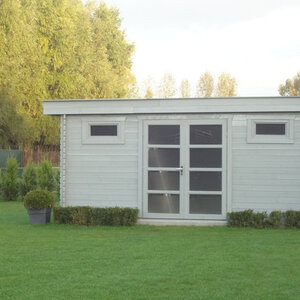 Casas de Madera Prefabricadas Irún - 13,4 m2 - Diáfana - Modelo Zutphen-Zerja - Casa de madera moderna ZUTPHEN verde