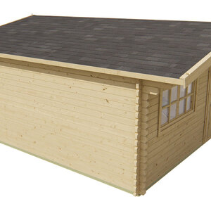 Casas de Madera Prefabricadas Gandía - 22 m2 - Diáfana - Modelo Hendrick - Casas de madera con climalit HENDRICK lateral