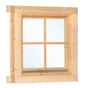 Ventana para casa madera L2 de 92x92 cms - Doble acristalamiento (28-70mm) - Ventana L2 para casa de madera 92x92 CMS - LATERAL