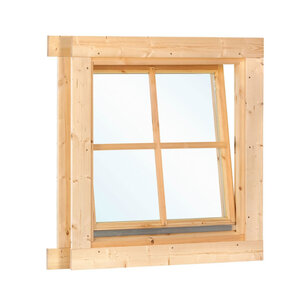 Ventana para casa madera L2 de 92x92 cms - Doble acristalamiento (28-70mm) - Ventana L2 para casa de madera 92x92 CMS - LATERAL OSCILO