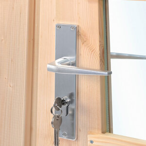 Puerta con doble acristalamiento de 188x83 cms (28-70mm) - Puerta abeto con doble acristalamiento MANILLA