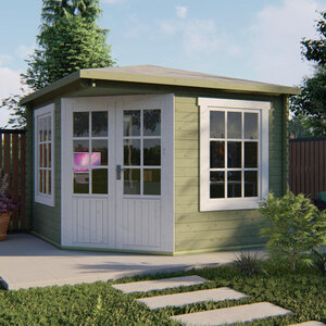 Casas de Madera Prefabricadas Manacor - Diáfana - 7 m2 - Modelo Asmund - Casa de madera ASMUND - VERDE