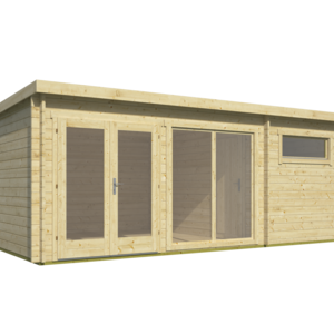 Casas de Madera Prefabricadas Denia - 1 dormitorio - 22 m2 - Modelo Flow - Casas de madera modernas FLOW frontal