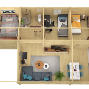 Casas Prefabricadas de Madera Canarias - 3 dormitorios - 70 m2 - CASAS PREFABRICADAS CANARIAS -1088X733 - 44MM -  INTERIOR