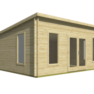 Casas de Madera Prefabricadas Calpe - 28 m2 - Diáfana - Casa de Madera 28m2 - 44MM - 595X500CM - CALPE - INCOLORO