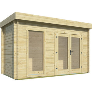 Casas de Madera Prefabricadas Benidorm - Diáfanas - 6 m2 - Modelo Harriot - Caseta de madera BENIDORM moderna - 400x200 cms - 40 mm - FRONTAL