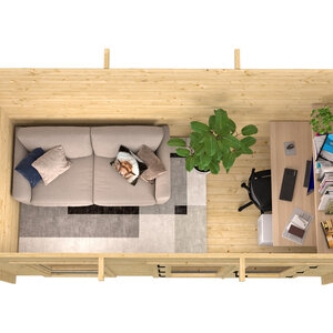 Casas de Madera Prefabricadas Benidorm - Diáfanas - 6 m2 - Modelo Harriot - Caseta de madera BENIDORM moderna - 400x200 cms - 40 mm - INTERIOR