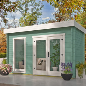 Casas de Madera Prefabricadas Benidorm - Diáfanas - 6 m2 - Modelo Harriot - Caseta de madera BENIDORM moderna - 400x200 cms - 40 mm - AZUL