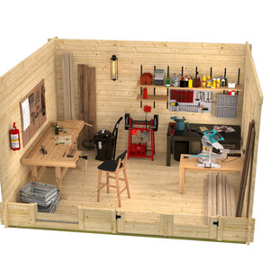 Casas de Madera Peñíscola - Diáfana - 12 m2 - Modelo Bruce - Casetas para jardin PEÑISCOLA - 400x350 cms - 40 mm - TALLER