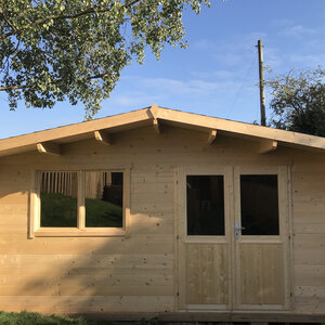 Casas de Madera Prefabricadas Gandía - 22 m2 - Diáfana - Modelo Hendrick - Casas de madera con climalit HENDRICK incoloro