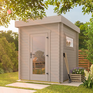 Casas de Madera Moraira - Diáfana - 4 m2 - Modelo Samuel - Mini casetas de madera para jardin MORAIRA - 200x250 cms - 40 mm - GRIS