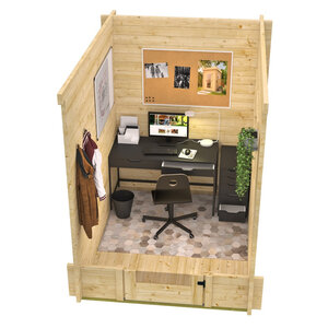 Casas de Madera Moraira - Diáfana - 4 m2 - Modelo Samuel - Mini casetas de madera para jardin MORAIRA - 200x250 cms - 40 mm - OFICINA