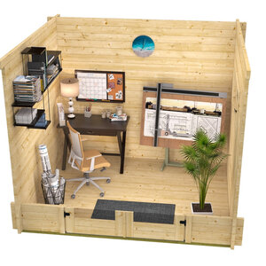 Casas de Madera Prefabricadas Tossa - Diáfana - 6 m2 - Modelo Gadsby - Oficina prefabricada moderna TOSSA - 300x250 cms - 40 mm - OFICINA