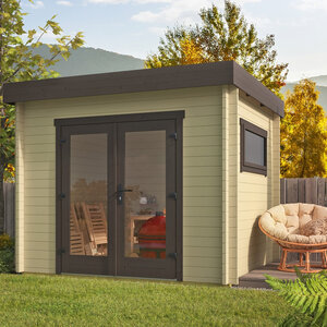 Casas de Madera Prefabricadas Tossa - Diáfana - 6 m2 - Modelo Gadsby - Oficina prefabricada moderna TOSSA - 300x250 cms - 40 mm - VERDE