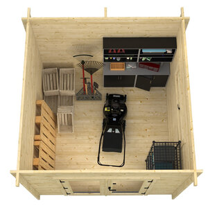 Casas de Madera Prefabricadas Begur - Diáfana - 8 m2 - Modelo Jamie - Oficina prefabricada para jardín BEGUR - 300x300 cms - 40 mm - ALMACÉN