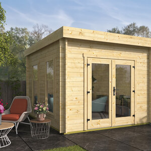 Casas de Madera Portbou - Diáfana - 9 m2 - Modelo Lee - Oficina prefabricada rectangular PORTBOU - 300x350 cms - 40 mm - PORTADA