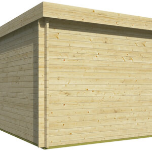 Casas de Madera Portbou - Diáfana - 9 m2 - Modelo Lee - Oficina prefabricada rectangular PORTBOU - 300x350 cms - 40 mm - TRASERA