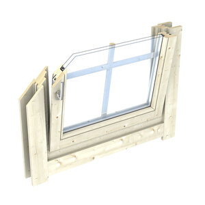 Casas de Madera Portbou - Diáfana - 9 m2 - Modelo Lee - Oficina prefabricada rectangular PORTBOU - 300x350 cms - 40 mm - VENTANA