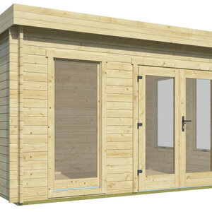 Casas de Madera Prefabricadas Cullera - Diáfanas - 10 m2 - Modelo Jason - Oficina de madera moderna CULLERA - 400x300 cms - 40 mm - Frontal