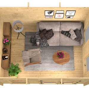 Casas de Madera Prefabricadas Cullera - Diáfanas - 10 m2 - Modelo Jason - Oficina de madera moderna CULLERA - 400x300 cms - 40 mm - Interior