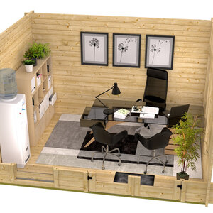 Casas de Madera Prefabricadas Cullera - Diáfanas - 10 m2 - Modelo Jason - Oficina de madera moderna CULLERA - 400x300 cms - 40 mm - Oficina
