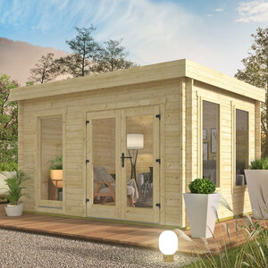 Casas de Madera Prefabricadas Cullera - Diáfanas - 10 m2 - Modelo Jason - Oficina de madera moderna CULLERA - 400x300 cms - 40 mm - Portada