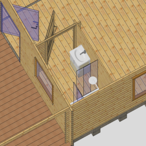Casas Prefabricadas de Madera Canarias - 3 dormitorios - 70 m2 - CASAS PREFABRICADAS CANARIAS -1088X733 - 44MM - VISTA SUPERIOR KIT DE BAÑO