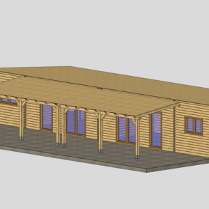Casas Prefabricadas de Madera Baleares - 6 dormitorios - 100 m2 - CASA DE MADERA LAS PALMAS 50M2 - 44MM - ANEXO PORCHE