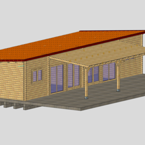 Casas Prefabricadas de Madera Zaragoza - 4 dormitorios - 70 m2 - CASAS PREFABRICADAS ZARAGOZA DE 70M2 4 HABITACIONES - ANEXO PORCHE