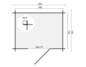 Casetas de Madera para Terraza Irina - Diáfana - 3 m2 - casetas de madera para jardín IRINA - PLANO