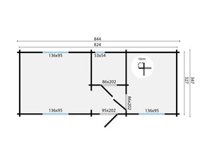 Casas Prefabricadas de Madera Girona - 1 dormitorio - 25 m2 - Modelo Ava - Casa de madera AVA - PLANO